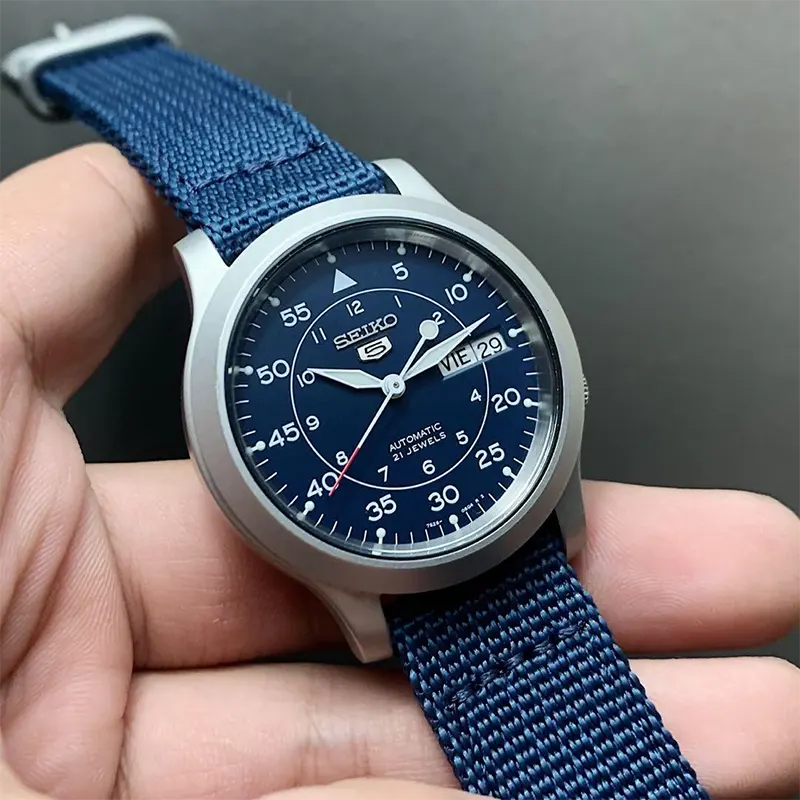 Seiko 5 Blue Dial With Nylon Automatic Men's Watch- SNK807K2